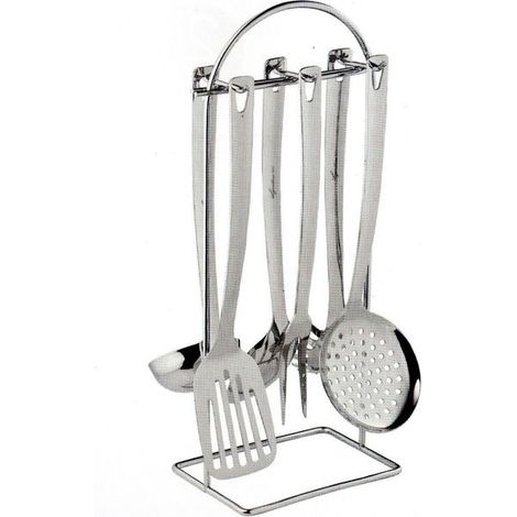 Lagostina Grancucina Set Porta Utensili Con 6 Accessori In Acciaio Inox Con Supporto