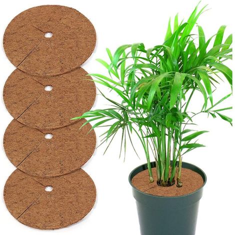 5Pcs Protection pour plantes en pot, protection contre les mauvaises herbes en fibre de coco,20cm