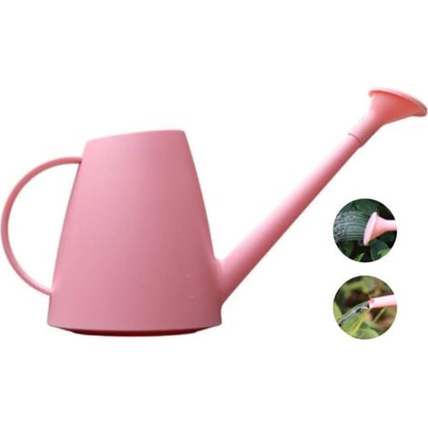 Arrosoir 1,8L en plastique rose, pour plantes d'intérieur et jardin, léger et pratique, avec bec verseur et anse ergonomique (1/5)