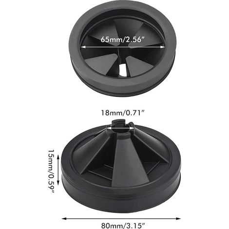 Lot de 2 protections anti-éclaboussures pour broyeur d'évier en caoutchouc EPDM, 8 cm (3 1/8 po), protection anti-éclaboussures de rechange pour broyeur de déchets alimentaires. (1/5)