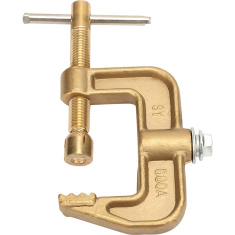 [JAMAIS UTILISÉ]Pince de masse de soudage classique en laiton 500 A, en forme de G, pour machine à souder (1/5)