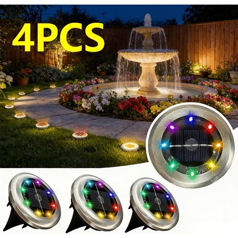 Lot de 4 lampes solaires de jardin avec détecteur de mouvement intelligent / éclairage paysager extérieur, lampes de pelouse (1/5)