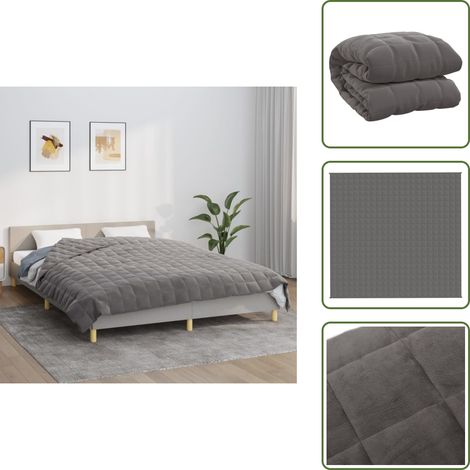 Couverture lestée Gris 220x230 cm 11 kg Tissu - Couverture Lestée - Couverture Poids - Sommeil Profond - Relaxation - Stress (1/5)