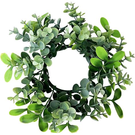 Couronne De Feuillage Artificiel - Couronne À Bougie Pour Pilier - 25 Cm - Décor De Table Intérieur Et Extérieur - 1 Pièce (1/5)