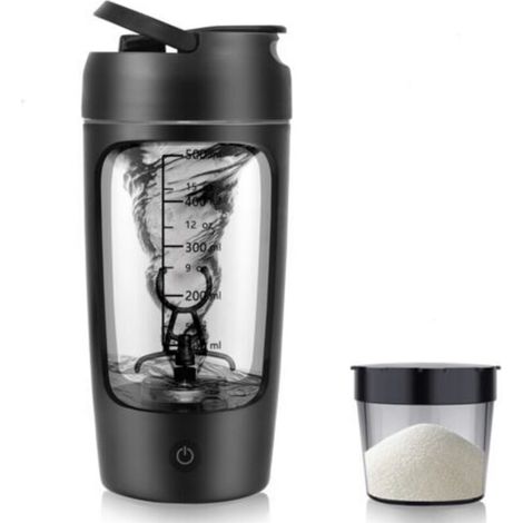 Ce shaker à protéines électrique est fabriqué en Tritan, est sans BPA, étanche, possède un moteur silencieux, une longue durée de vie de la batterie, est facile à nettoyer, a une capacité de 650 ml (1/5)