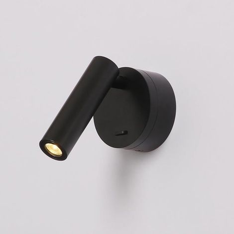 Applique Murale LED Interieur 3W 3000K Liseuse de Chevet avec Interrupteur Spot Réglable pour Chambre Salon Hôtel Lire, Aluminium, (1/5)