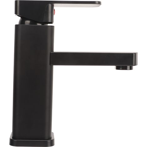 Moderne Einloch-Waschtischarmatur aus Edelstahl, einstellbar für Warm- und Kaltwasser, für Badezimmeraccessoires, schwarz (1/5)