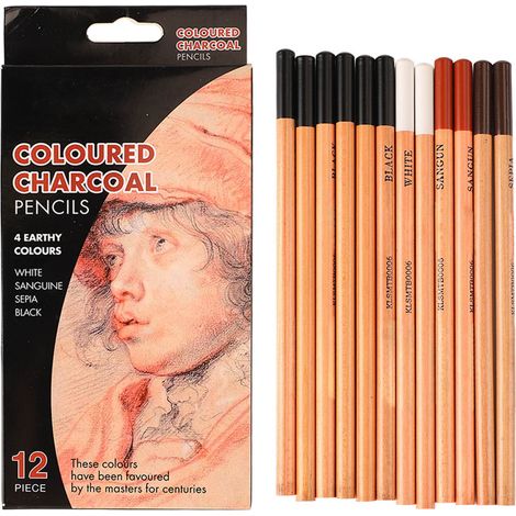 12 crayons à papier en bois, mines carbone professionnelles propres pour dessin artiste étudiant (1/5)