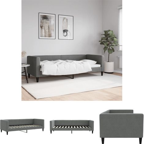 The Living Store Tagesbett Dunkelgrau 80x200 cm Stoff - Betten & Bettgestelle (1/5)