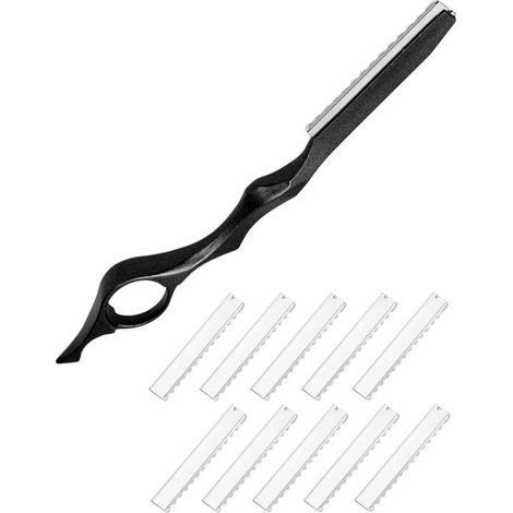 Juego de 11 peines de afeitar para cabello fino, maquinillas texturizadas, alternativas de acero inoxidable, apto para uso en salones de belleza y en el hogar (negro). (1/5)