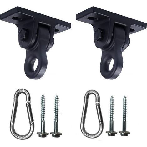 Accessoires pour balançoire hamac, lot de vis et boulons, une paire (2 pièces), noir (1/5)