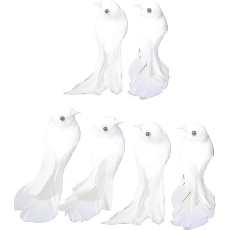 Tauben als Deko-Requisiten, künstliche Vogelornamente, Bastelbedarf (1/5)