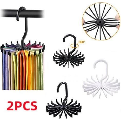 (Blanc, Noir)Cintre Rotatif - MARQUE - 2 Cintres - Antidérapant - Blanc et Noir - Design Contemporain (1/4)