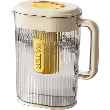 Pichet à eau 2 l avec couvercle supérieur, récipient à jus avec filtre intégré, pichet à eau chaude et froide, pichet à boisson résistant à la chaleur, pichet pour boissons glacées et chaudes (1/5)