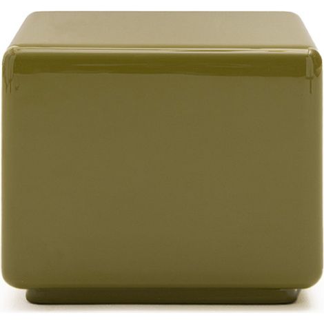 Table d'appoint carrée laquée 40x40cm - Vert olive - Gaia
