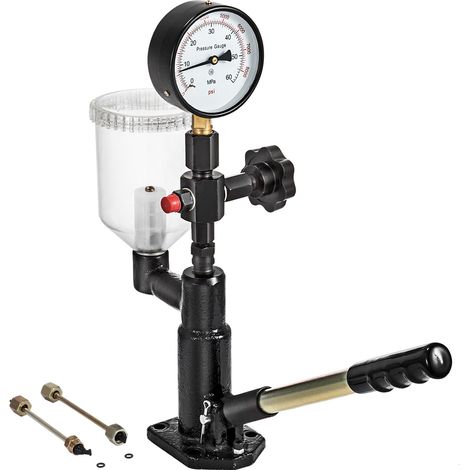 VEVOR 400Bar 6000PSI Diesel Fuel Injector Tester Diesel Injector Nozzle Tester with Dual Scale Gauge to Adjust Injector Nozzle Pressure and Testing Diesel Injector Nozzle Pop Pressure Tester (1/6)