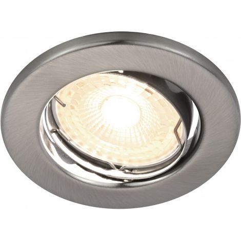 Spot encastré luminaire CANIS lot de 3 spots 2700K- 230Lumens Métal Brossé Nickel H. 10,5 IP20 Nordlux-Intérieur