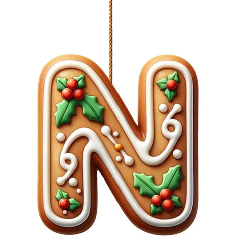Ornement Alphabet - Décoration Arbre De Noël En Acrylique - Lettre Initiale Personnalisable - Motif Baies - 8 cm - 1 Pièce