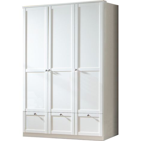3-türiger Kleiderschrank mit Schubkästen in weiß FABRIZIO-43 (1/4)