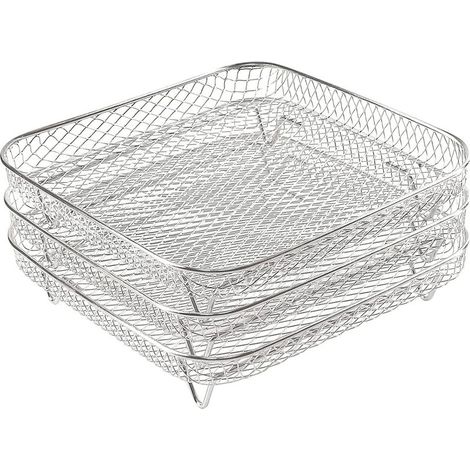 3 pièces grille de cuisson en acier inoxydable, pour friteuse à air et déshydrateur, compatible avec cuves de 3,5 à 5,8 QT, dimensions 21x21x5 cm (1/5)