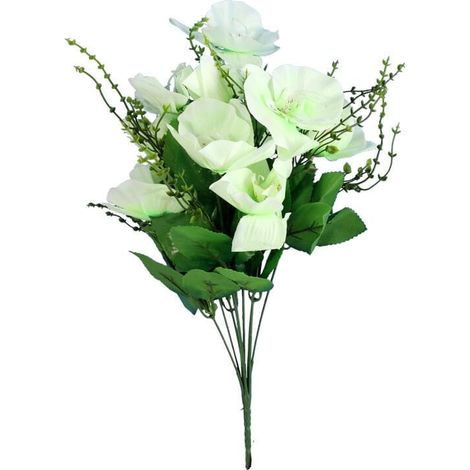 Un bouquet di 10 orchidee artificiali bianche, alte 45 cm. (1/3)