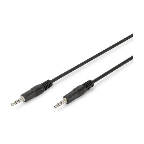 Câble de raccordement Digitus AK-510100-015-S Jack audio [1x Jack mâle 3.5 mm - 1x Jack mâle 3.5 mm] 1.50 m noir rond, non blindé S389661 (1/3)