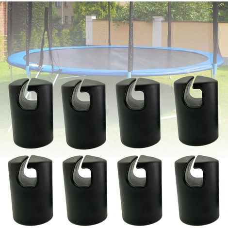 Capuchon Trampoline Embout Trampoline Crochet Trampoline Pièces de Rechange de Trampoline Accessoires de Trampoline Capuchon de Poteau pour Les Piquets de Filet du Trampoline Ø 32 MM 8 Pièces Noir (1/2)