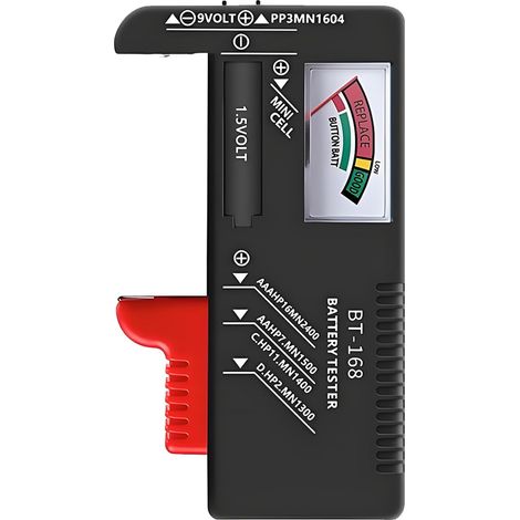 Testeur de Piles Universel,Testeur de Piles numérique,pourAA, AAA, C, D, 9V et 1.5V - Contrôleur de Tension de Batterie, Portable et Facile à Utiliser (Style pointeur) (1/5)