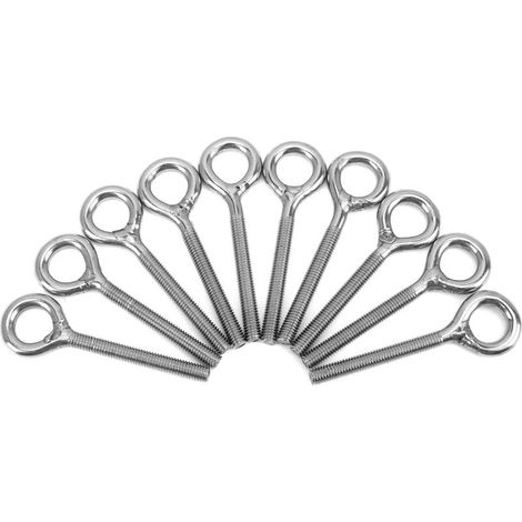10 pièces Boulons à Œil M5 Acier Inoxydable, Boulons à Anneau Soudés Fermés pour Machines, Tiges Filetées à Œil (1/5)