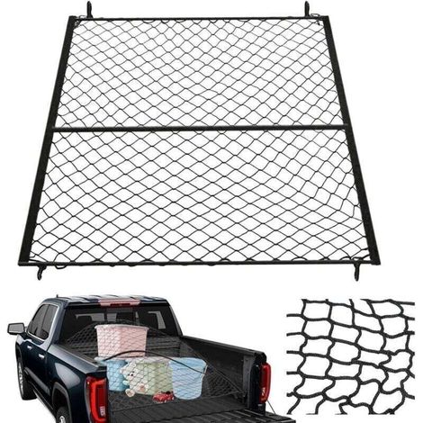 Filet remorque, XU,filet de rangement camping car, Adapté pour les charges légères quotidiennes de camions, 1,1 x 1,2 m, Extensible jusqu'à 2,2 x 2,4 m (double couche) - KZQ