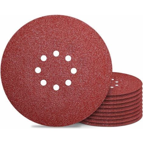 Disque de Ponçage 225 mm Papier Abrasif 8 Trous Grain 40 pour Ponceuse Murale 10PCS THISNDE (1/5)