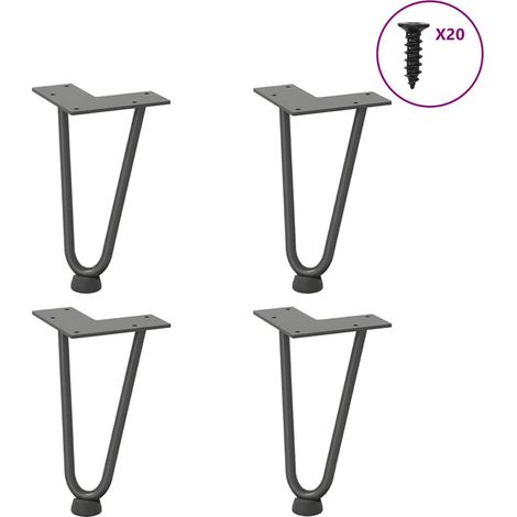Haarnadelbeine für Couchtisch 4 Stk. Anthrazit 20 cm Massivstahl