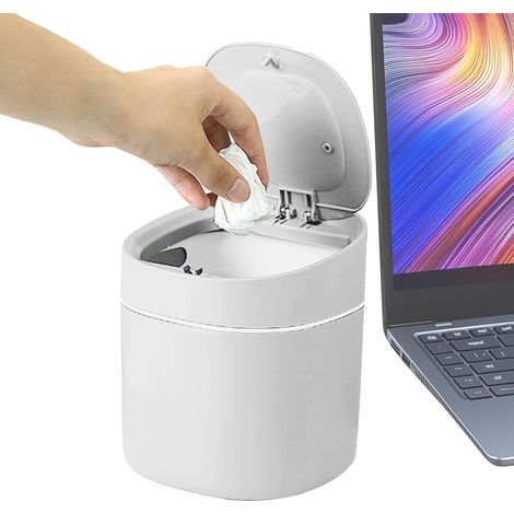Bin Desktop Trash Can with Lid Small Tabletop Containers