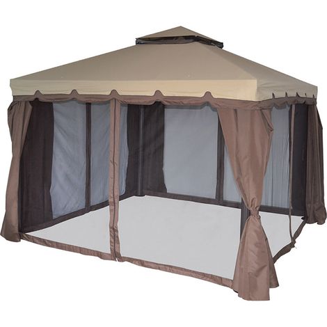 Gazebo da Giardino 3x4m in Alluminio Morel Denver Marrone (1/2)