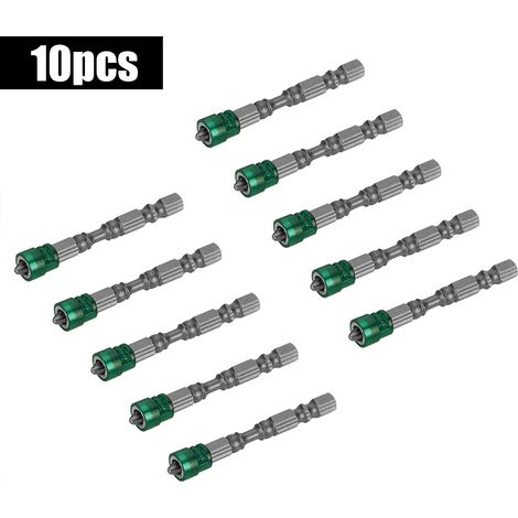 10 Stück 1/4 Zoll PH2 magnetische Schraubendreherbits für elektrische Schraubendreher (grüner Magnet)