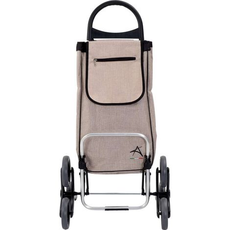 FRAMAR Carrello portaspesa pieghevole Bianco 6 ruote saliscale 50L