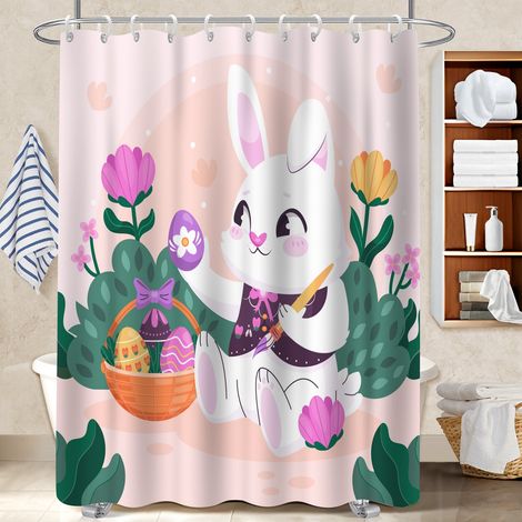 Rideau douche imperméable polyester 180x180 résistant rideau imperméable pour une petite salle de bain (1/5)