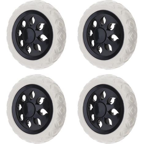 Four transport wheels, 165 mm foam material, maximum load capacity of 25 kg, black wheels. (1/5)