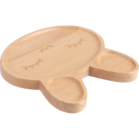 Niedlicher Holzteller mit Tiermotiven, unterteilte Schale, Snack-Serviertablett für Kinder (1/5)