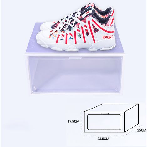 Mehrzweck-Schuhbox mit seitlicher Öffnung – Transparent – Material: ABS+PP – Stabil und stapelbar – 350 g
