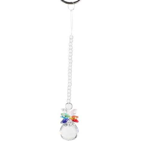 Lustre en cristal, boule prismatique, pendentif en cristal, attrape-soleil arc-en-ciel (diamètre de la boule : 40 mm)