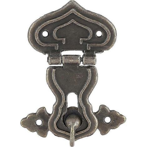 Lot de 10 loquets de coffre à bijoux rétro en alliage de zinc, couleur bronze. (1/5)
