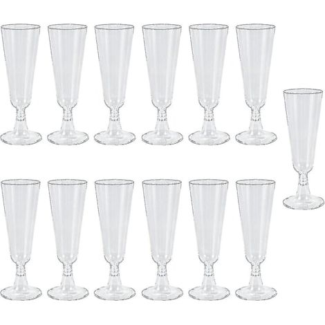 120 Becher aus Kunststoffharz à 150 ml, Champagnergläser, Rotweingläser, vielseitig einsetzbar, unverzichtbar für Partys und Karneval.