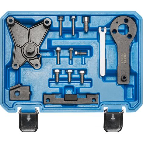 Kraftplus – Jeu d'outils de calage de vilebrequin et arbre à cames – Compatible Fiat, Ford, Lancia 1.2/1.4 8V – Coffret en plastique robuste