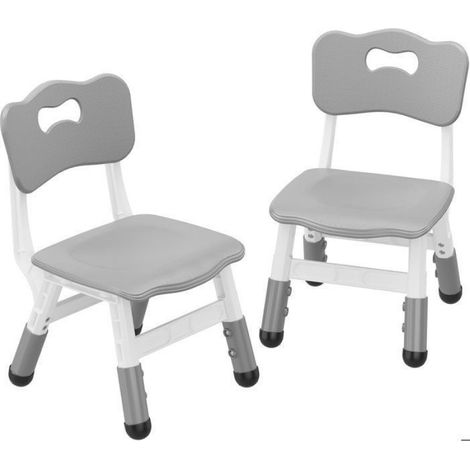 2er-Set Kinderstühle, 3-fach höhenverstellbar, Kunststoff, für Kinder von 2 bis 6 Jahren, GRAU (1/5)