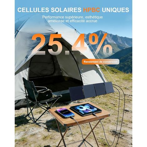 Portable Solar Panel 30W HPBC, USB-C and USB-A Ports, Ultra-Compact IP68 (1/4)