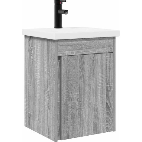 Bathroom Vanity Unit with Tap Grey Sonoma 42 x 40 x 74.5 cm vidaXL