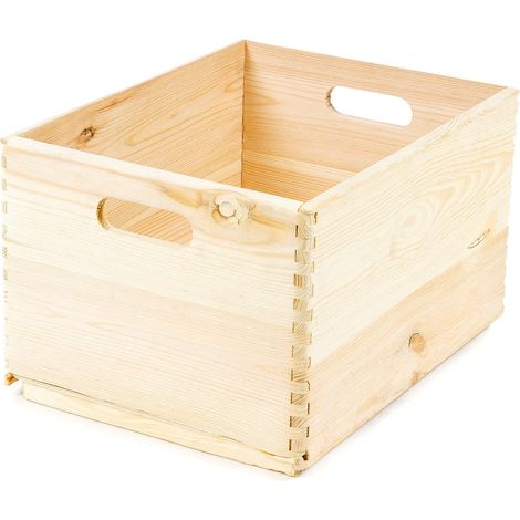 Boite En Bois - 40 x 30 x 23 cm - Design Ouvert Sans Couvercle - Pour Bureau Maison Atelier - 1 Unite (1/5)
