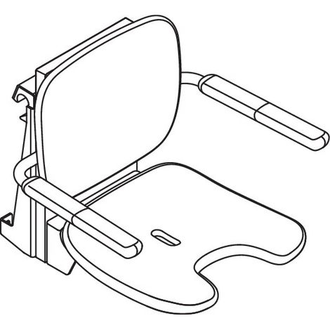 HEWI 802.51.14660 Siège suspendu Premium, coupe siége. (1/2)
