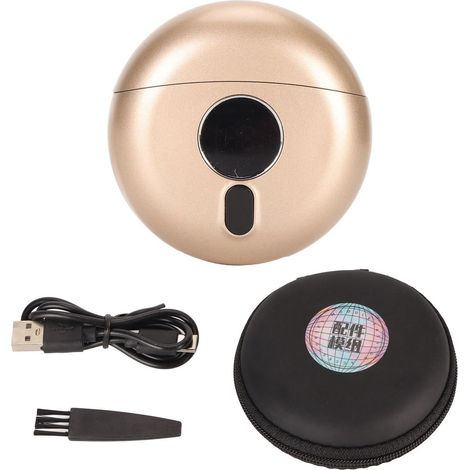 Tondeuse à barbe électrique rechargeable USB, mini et portable, idéale pour les voyages et le visage des hommes. Couleur : or champagne. (1/5)